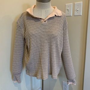 SOLD Vintage Long Sleeve Polo Crop Top